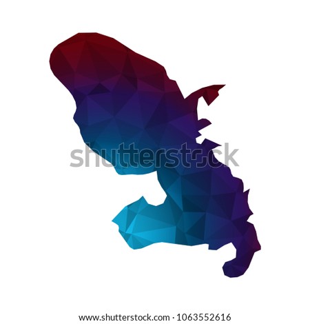 Martinique map - Colorful Polygonal map of Martinique rumpled triangular low poly style gradient graphic background , Vector illustration eps 10.