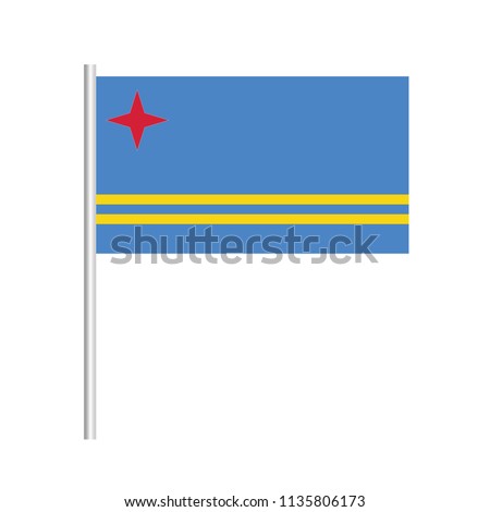 Flag of Aruba.Aruba Icon vector illustration,National flag for country of Aruba isolated, banner vector illustration. Vector illustration eps10.