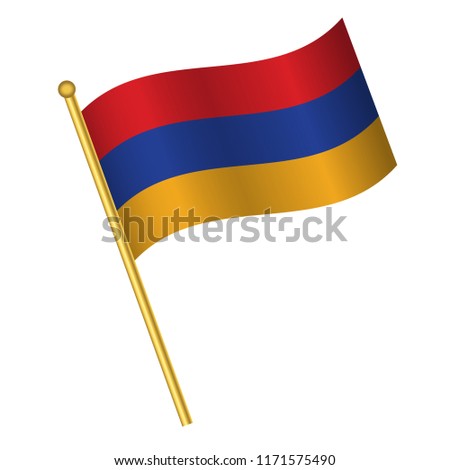 Flag of Armenia,Armenia flag Golden waving isolated vector illustration eps10.