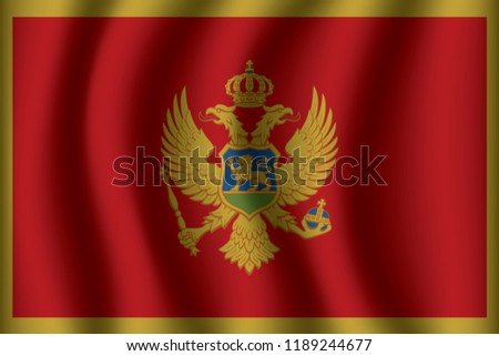 Waving Flag of Montenegro. Montenegro Icon vector illustration eps10.
