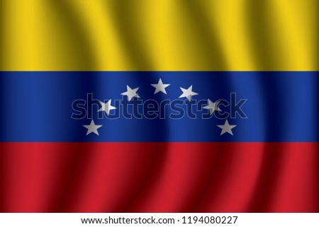 Venezuela flag background with cloth texture.Venezuela Flag vector illustration eps10.