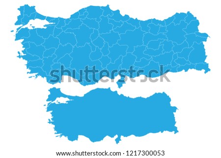 Map - Turkey Couple Set , Map of Turkey,Vector illustration eps 10.