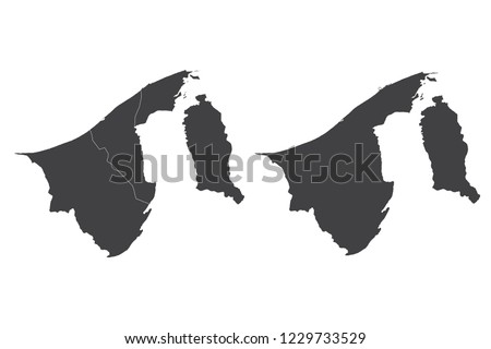 Map - Brunei Darussalam Couple Set , Map of  Brunei Darussalam,Vector illustration eps 10.