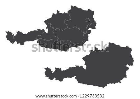 Map - Austria Couple Set , Map of Austria ,Vector illustration eps 10.