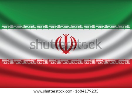 Iran flag background with cloth texture. Iran Flag vector illustration eps10. - Vector