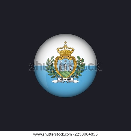 San Marino flag icon,Round San Marino flag icon vector isolated, San Marino flag button.