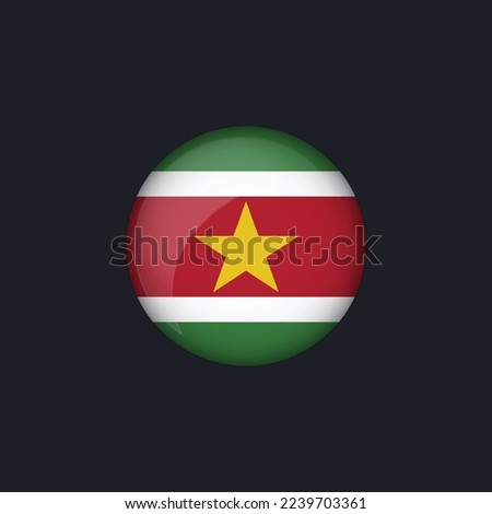 Suriname flag icon,Round Suriname flag icon vector isolated, Suriname flag button.