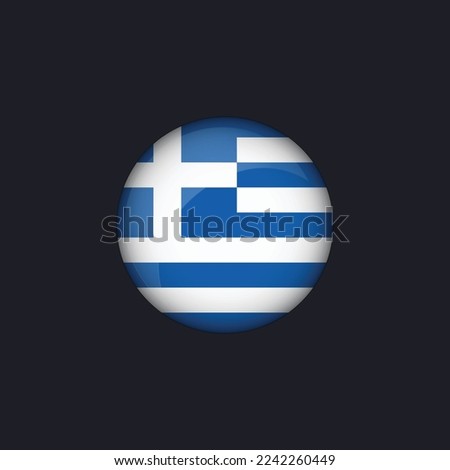 Greek flag icon,Round Greek flag icon vector isolated, Greek flag button.