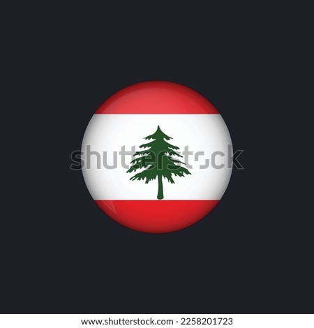 Lebanon flag icon,Round Lebanon flag icon vector isolated,Lebanon flag button.