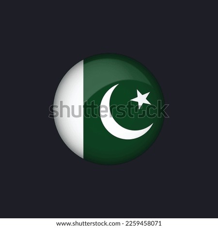 Pakistan flag icon,Round Pakistan flag icon vector isolated,Pakistan flag button.