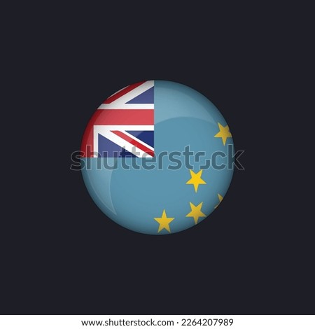 Tuvalu flag icon,Round Tuvalu flag icon vector isolated,Tuvalu flag button.