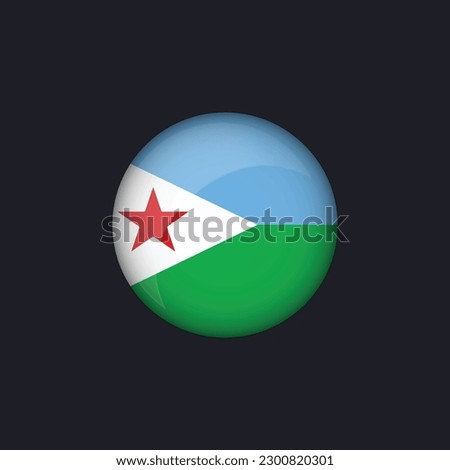 Djibouti flag icon,Round Djibouti flag icon vector isolated,Djibouti flag button.