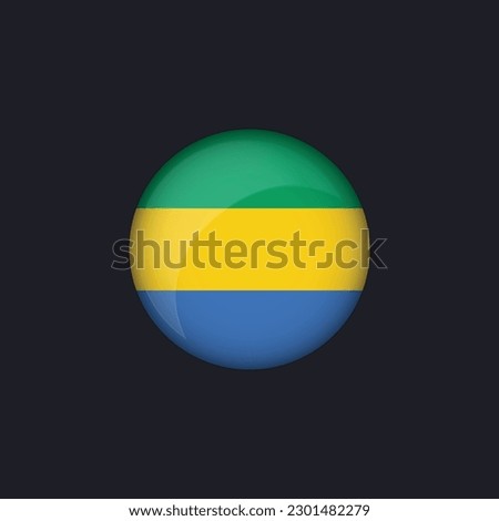 Gabon flag icon,Round Gabon flag icon vector isolated,Gabon flag button.