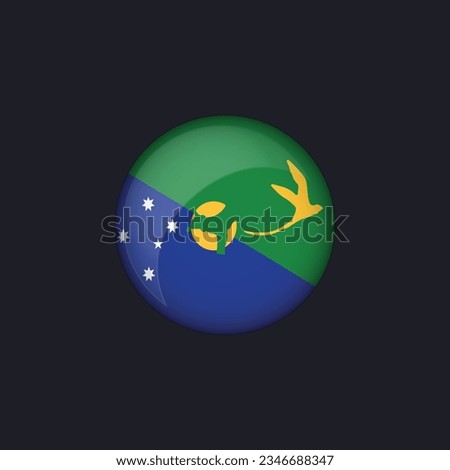 Christmas Island flag icon,Round Christmas Island flag icon vector isolated,Christmas Island flag button.