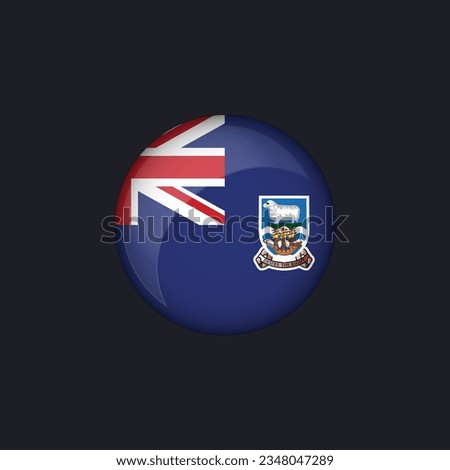 Falkland Islands flag icon,Round Falkland Islands flag icon vector isolated,Falkland Islands flag button.