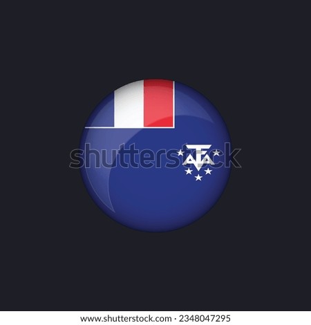 French Southern and Antarctic Lands flag icon,Round French Southern and Antarctic Lands flag icon vector isolated,French Southern and Antarctic Lands flag button.