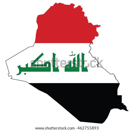 flag map of Iraq
