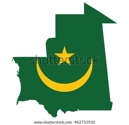 flag map of Mauritania