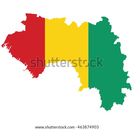 flag map of Guinea