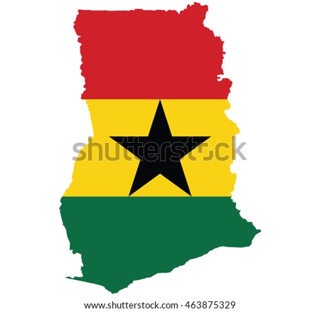 flag map of Ghana