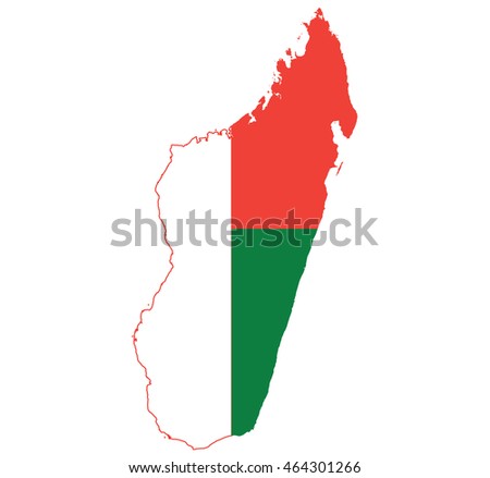 flag map of Madagascar