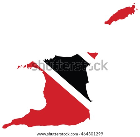 flag map of Trinidad and Tobago