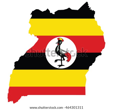 flag map of Uganda
