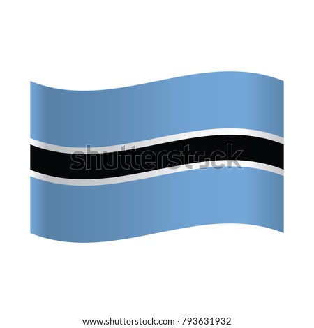 Banner of the country in waveform fluttering in the wind. Independence Day News Flat Volumetric Image Language National Logos Stock Vector Illustration Icon Picture. Flag of Botswana.