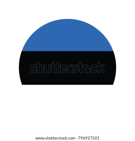 Simple vector button flag - Estonia, Estonia flag, official colors and proportion correctly. National Estonian flag. Flat Raster illustration.