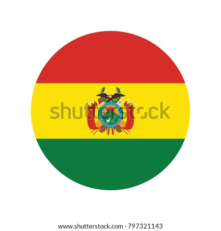 Bolivia Flag Vector Round Icon - Illustration, White paper circle with flag of Bolivia. Abstract illustration.