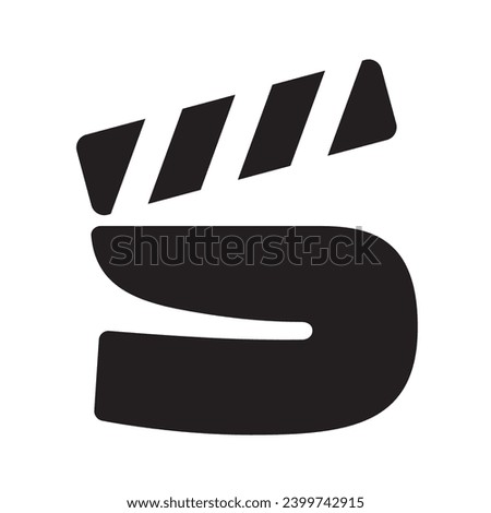 Film clapperboard in the shape of a letter S