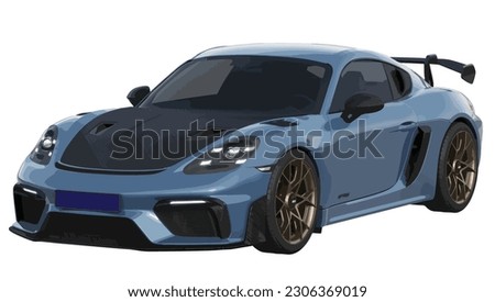 car design modern art vector 	
black carbon blue porsche 911 gt4 rs car sport design template isolated on white background