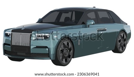 Luxury premium high class realistic sedan coupe sport colour green elegant new 3d car urban electric power style model lifestyle business work modern art design vector template isolated background
