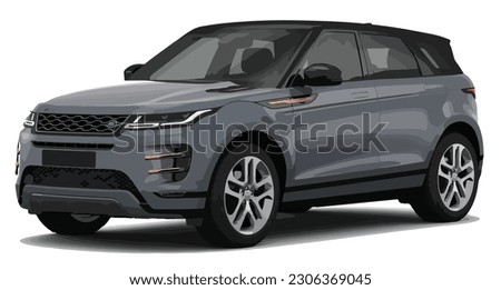 Luxury premium realistic grey black Suv Mpv engine sport colour white elegant 3d car urban electric es power style model lifestyle business work modern art design vector template isolated background