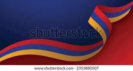 Armenia flag ribbon vector background for Armenia independence day