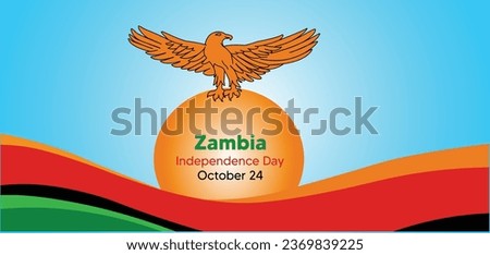 Zambia independence day vector poster October 24
