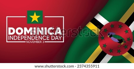 Dominica Independence Day 3 November waving flag vector poster