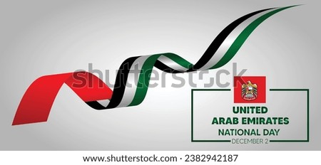 United Arab Emirates National Day 2 December flag ribbon vector poster