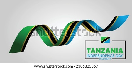 Independence Day of Tanzania flag ribbon vector