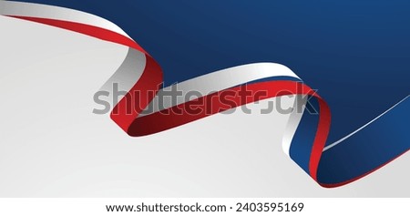 Czech Republic flag ribbon vector background 