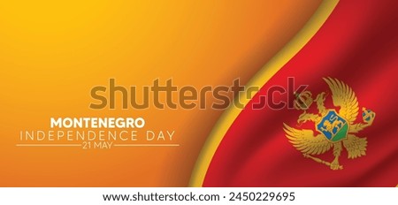 Montenegro Independence Day 21 May waving flag vector poster