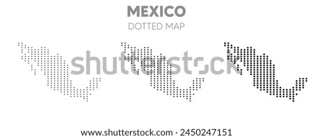 set of Mexico dotted map on white isolated vector