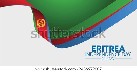 Eritrea Independence Day 24 May flag ribbon vector poster