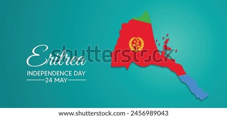 Eritrea Independence Day 24 May flag map vector poster