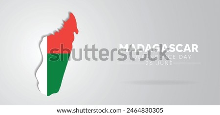 Madagascar Independence Day 26 June flag map vector poster