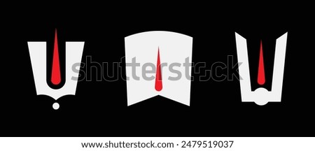 set of Tirupati Balaji Tilak vector on black isolated