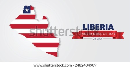 Liberia flag map Liberia Independence Day 26 July vector poster