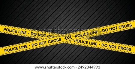 Police line do not cross crime scene vector ribbon illustration