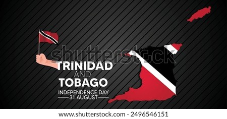 Trinidad and Tobago independence day 31 August flag map vector poster