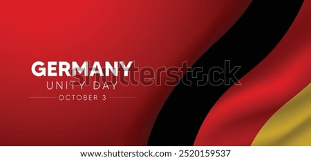 German Unity Day 3 October waving flag vector poster